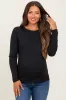 Black Ribbed Long Sleeve Maternity Top sold by Pinkblush