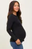Black Ribbed Long Sleeve Maternity Top sold by Pinkblush