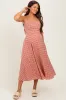 Red Plaid Double Strap Sleeveless Maternity Midi Dress sold by Pinkblush