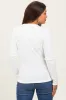 Ivory Ribbed Knit Maternity Long Sleeve Top sold by Pinkblush
