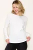 Ivory Ribbed Knit Maternity Long Sleeve Top sold by Pinkblush