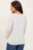 Cream Waffle Knit Maternity Long Sleeve Top sold by Pinkblush