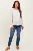 Cream Waffle Knit Maternity Long Sleeve Top sold by Pinkblush