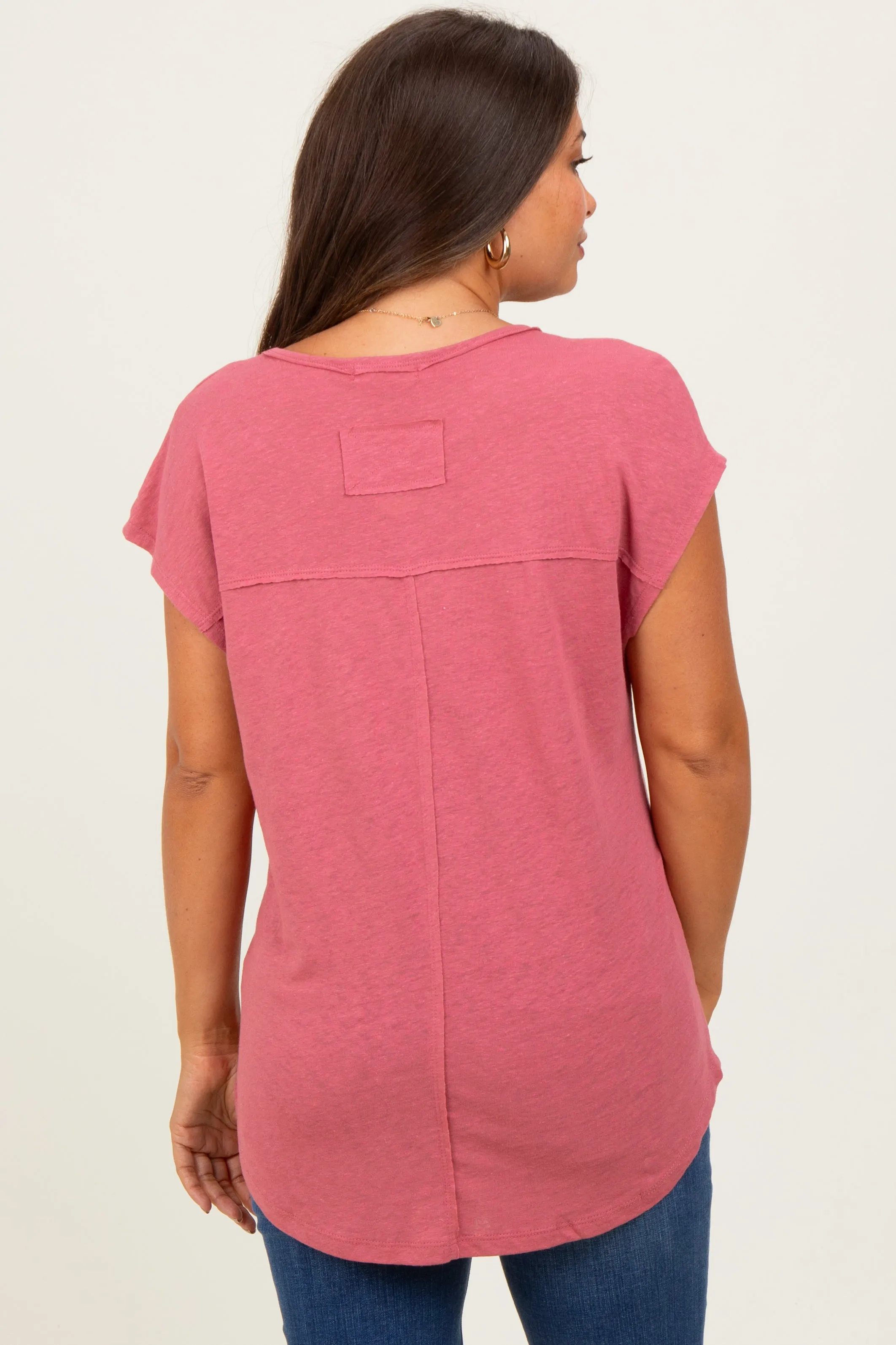 Coral V-Neck Maternity Top sold by Pinkblush product image thumbnail 4