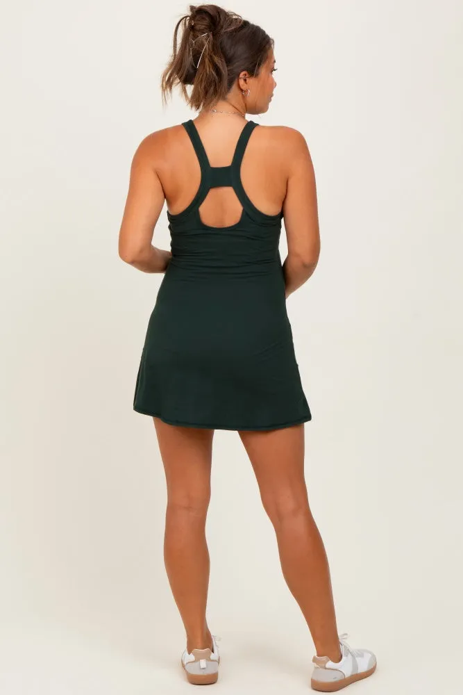 Dark Forest Green Tennis Racerback Maternity Romper Dress sold by Pinkblush product image thumbnail 4