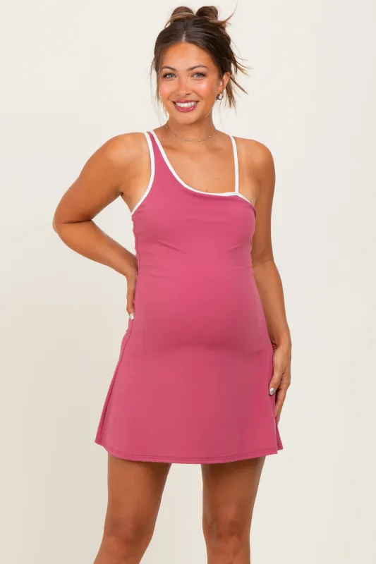 Maroon Activewear Maternity Mini Dress sold by Pinkblush