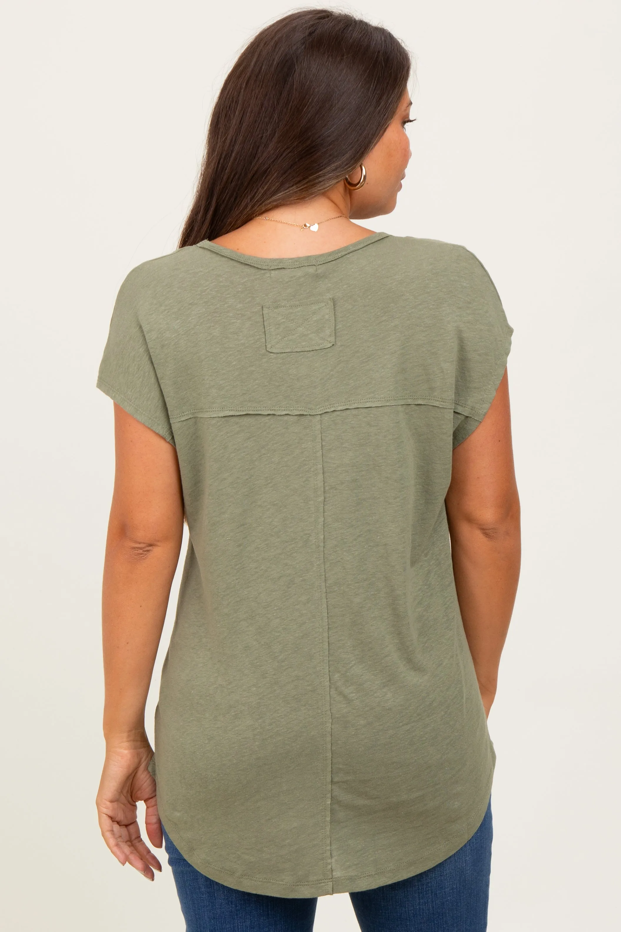 Green V-Neck Maternity Top sold by Pinkblush product image thumbnail 4