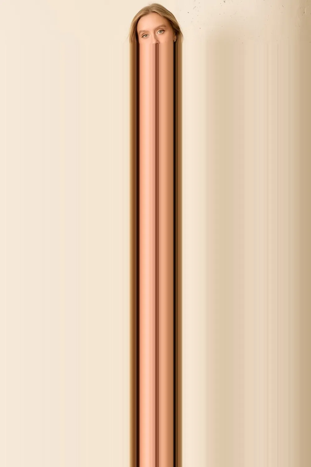 Burgundy Striped Puff Sleeve Maternity Midi T-Shirt Dress sold by Pinkblush product image thumbnail 4