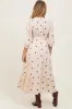 Cream Floral Cotton Gauze Tiered Maternity Midi Dress sold by Pinkblush