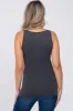 Charcoal Seamless Maternity Fitted Tank Top sold by Pinkblush