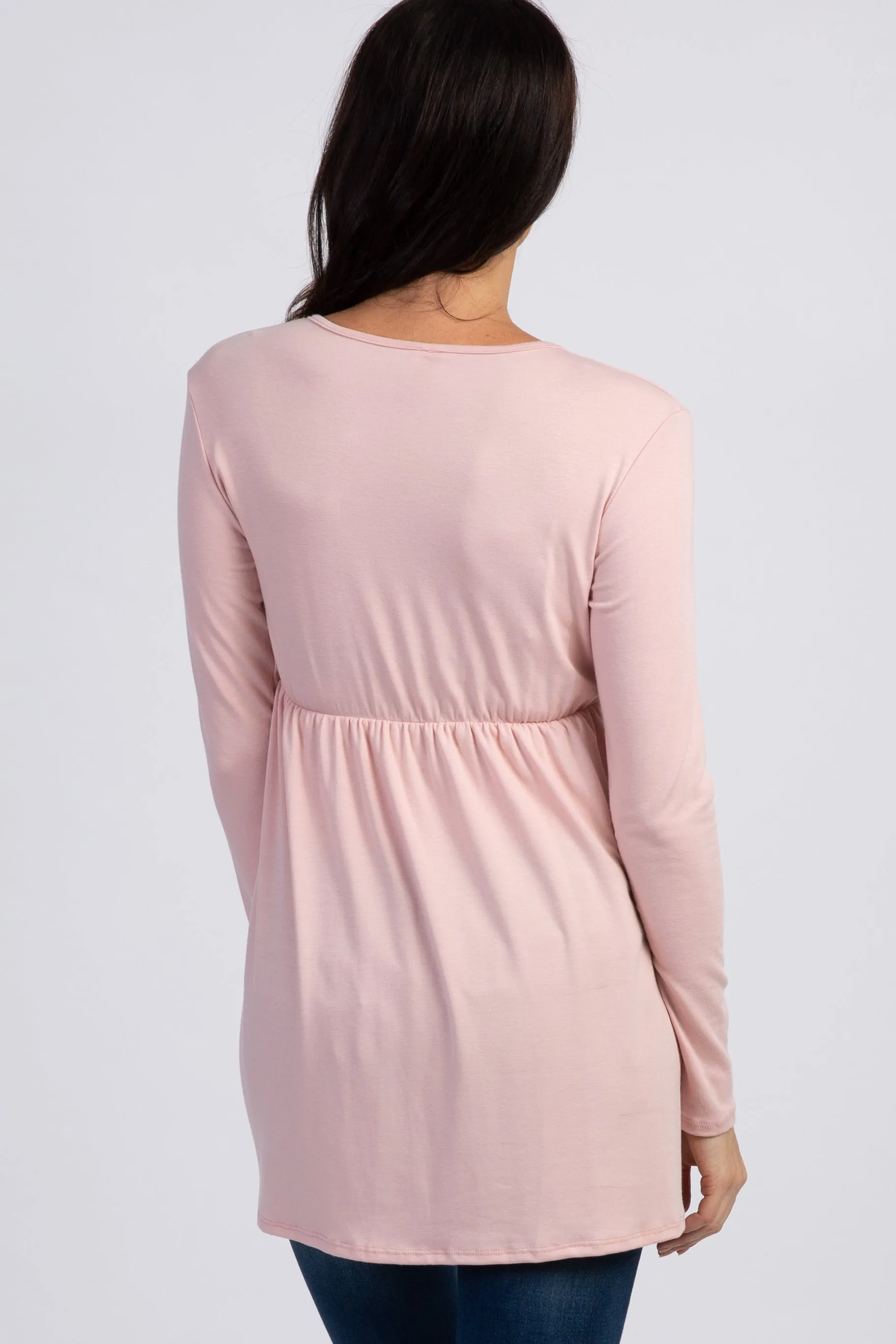 PinkBlush Light Pink Long Sleeve Wrap Front Nursing Top sold by Pinkblush product image thumbnail 3