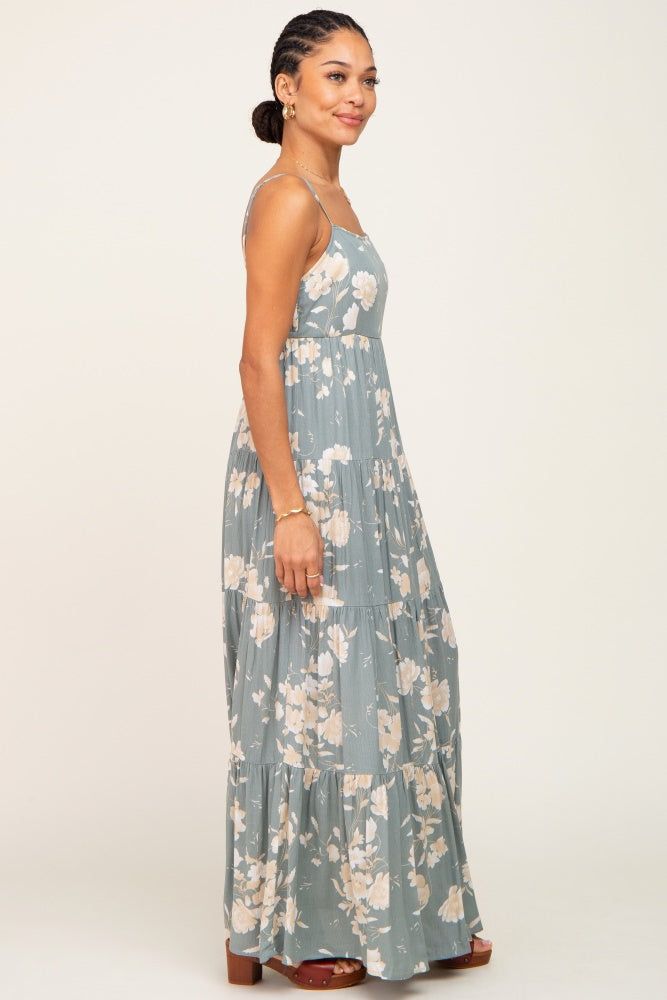 Sage Floral Tiered Maxi Dress sold by Pinkblush product image thumbnail 2