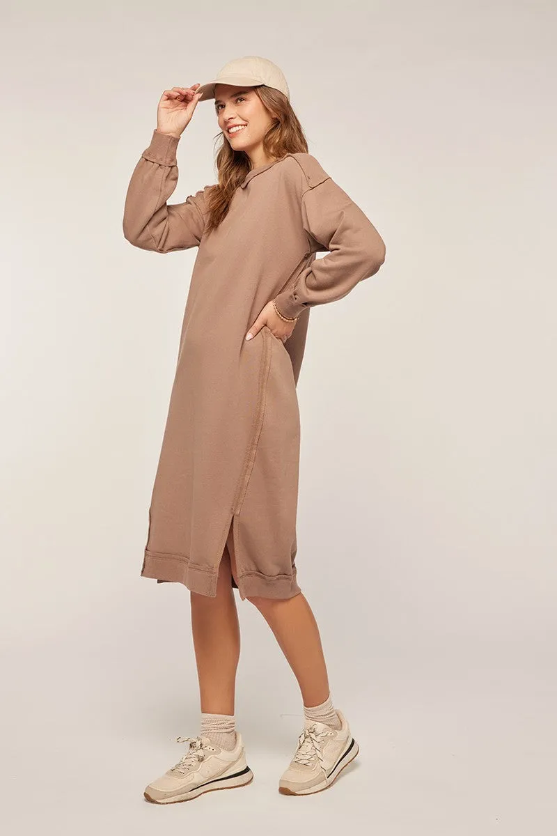 Mocha Maternity Sweatshirt Midi Dress sold by Pinkblush product image thumbnail 4