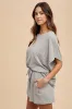 Heather Grey Textured Knit Dolman Sleeve Top Shorts Maternity Set sold by Pinkblush