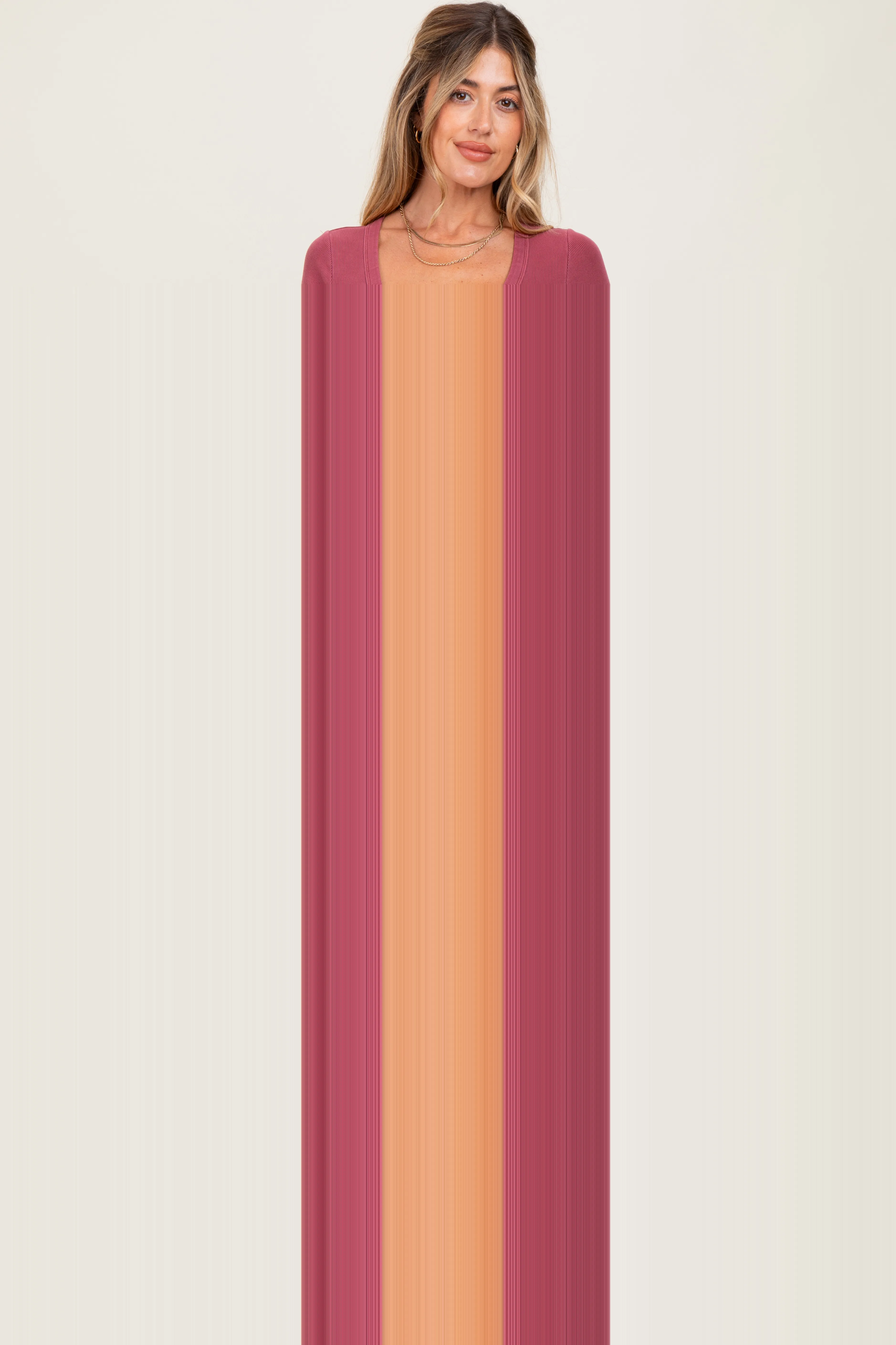 Mauve Ruched Short Sleeve Side Slit Maternity Midi Dress sold by Pinkblush