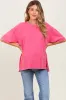 Fuchsia Washed Oversized Boxy Maternity Tee sold by Pinkblush