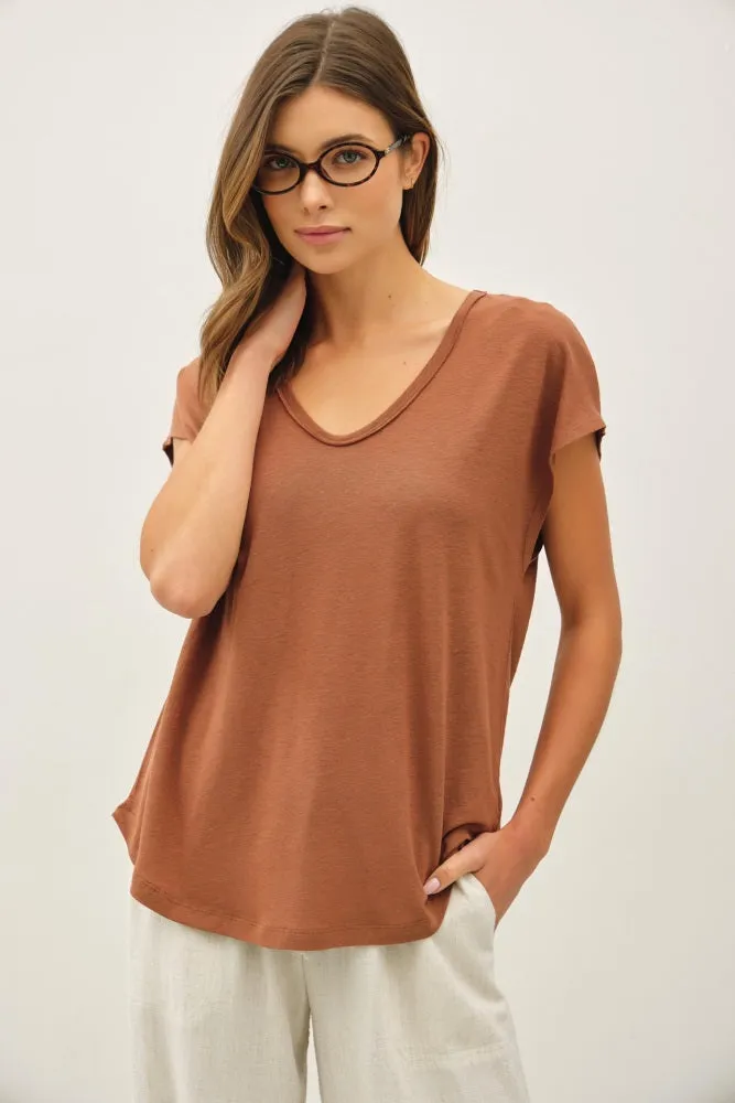 Dark Camel V-Neck Maternity Top sold by Pinkblush product image thumbnail 5