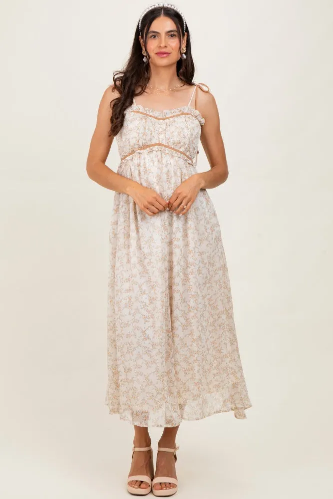 Yellow Garden Floral Printed Smocking Maxi Dress sold by Pinkblush product image thumbnail 2