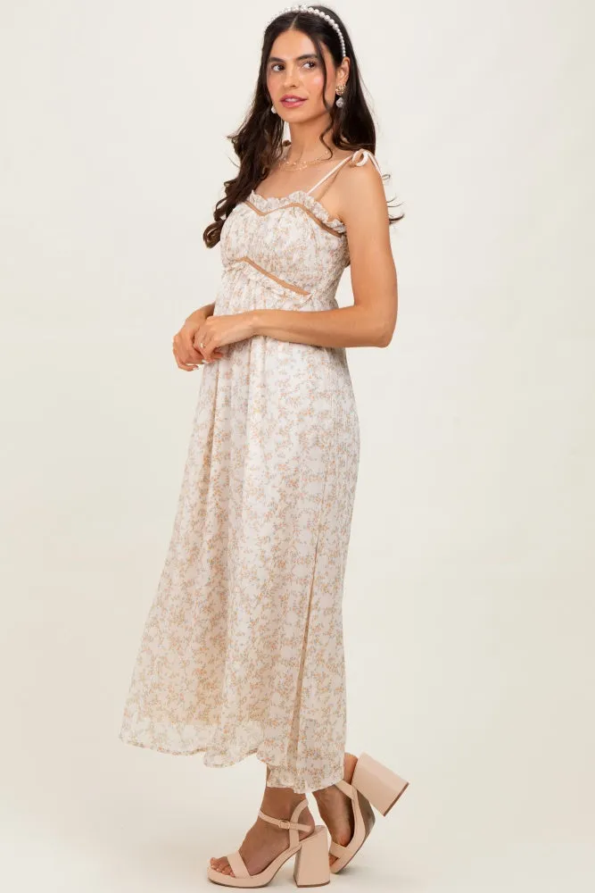 Yellow Garden Floral Printed Smocking Maxi Dress sold by Pinkblush product image thumbnail 3