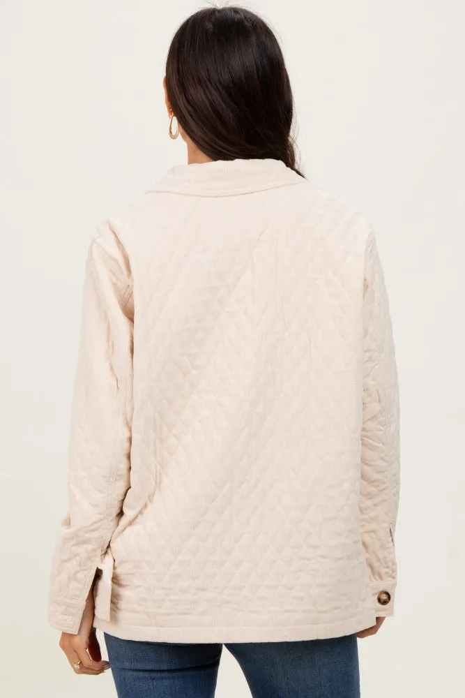 Cream Quilted Button Jacket sold by Pinkblush product image thumbnail 4