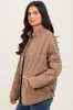 Mocha Quilted Oversized Jacket sold by Pinkblush