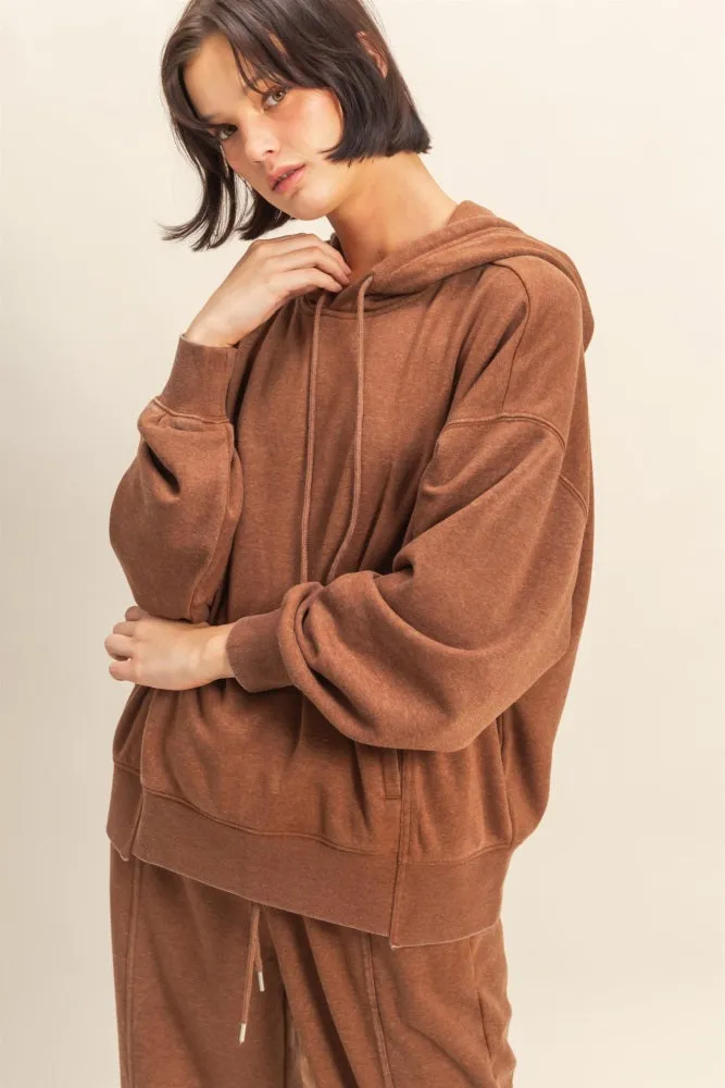 Camel Drop Shoulder Long Sleeve Oversized Hoodie sold by Pinkblush product image thumbnail 2