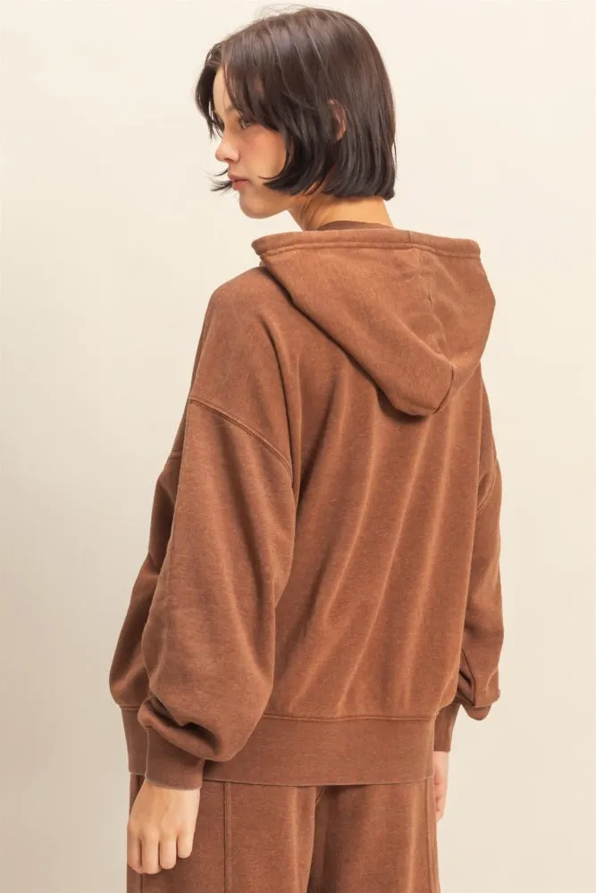 Camel Drop Shoulder Long Sleeve Oversized Hoodie sold by Pinkblush product image thumbnail 3