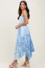 Blue Floral Woven Pleat Skirt Maternity Maxi Dress sold by Pinkblush
