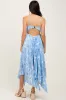Blue Floral Woven Pleat Skirt Maternity Maxi Dress sold by Pinkblush