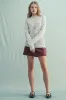 Ivory Floral Crinkled Texture High Neck Long Sleeve sold by Pinkblush