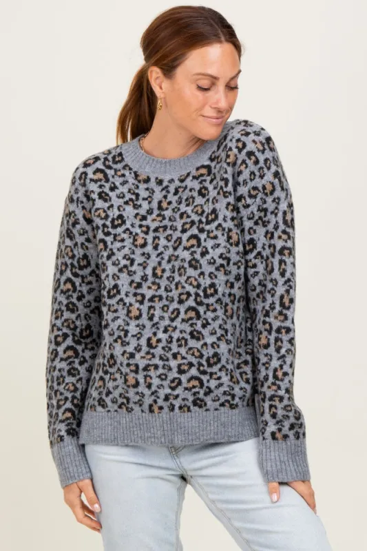 Grey Animal Print Sweater sold by Pinkblush