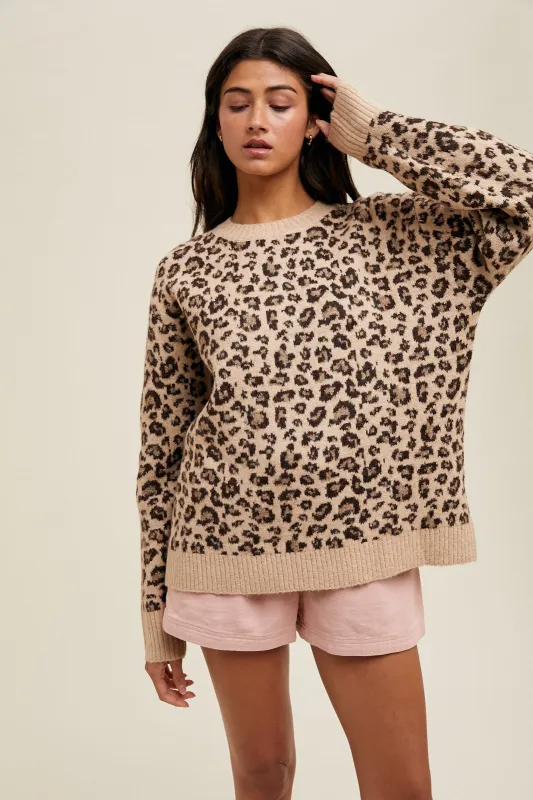Beige Animal Print Sweater sold by Pinkblush