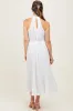 White Pleated Maternity Halter Dress sold by Pinkblush