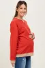 Red Colorblock Maternity Pullover Top sold by Pinkblush