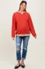 Red Colorblock Maternity Pullover Top sold by Pinkblush