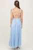 Light Blue Sweetheart Neckline Open Back Maternity Maxi Dress sold by Pinkblush