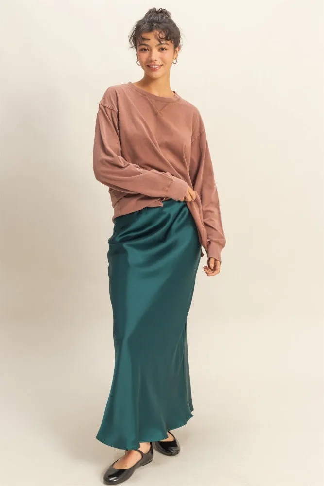 Camel Mineral Washed Drop Shoulder Long Sleeve Top sold by Pinkblush product image thumbnail 5