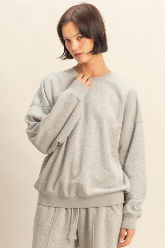 Heather Gray Long Sleeve Sweatshirt sold by Pinkblush