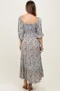 Light Blue Floral Smocked Sweetheart Neckline Maternity Midi Dress sold by Pinkblush