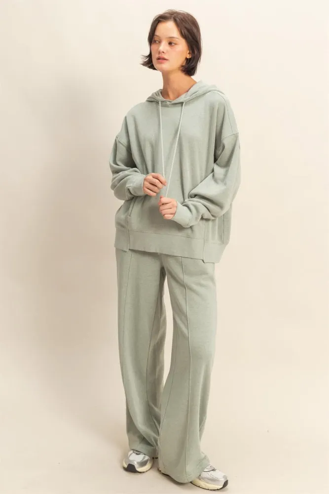 Sage Green Drop Shoulder Long Sleeve Oversized Hoodie sold by Pinkblush product image thumbnail 4