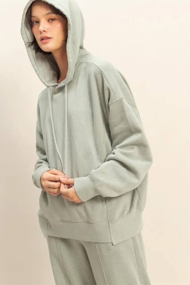 Sage Green Drop Shoulder Long Sleeve Oversized Hoodie sold by Pinkblush product image thumbnail 2