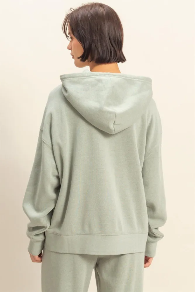 Sage Green Drop Shoulder Long Sleeve Oversized Hoodie sold by Pinkblush product image thumbnail 3