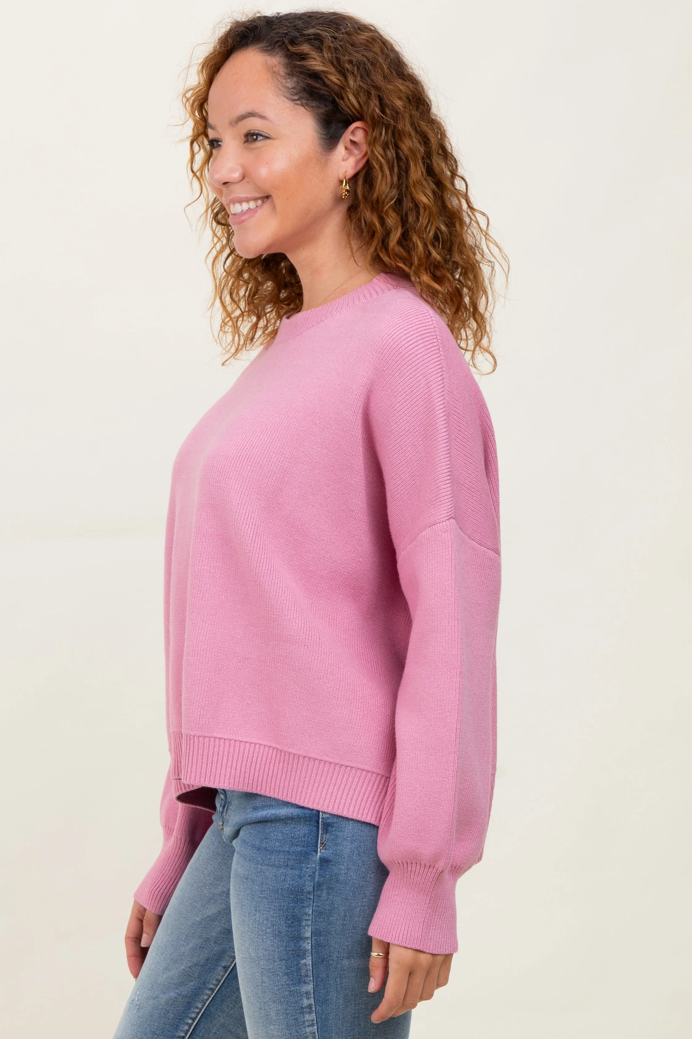 Lavender Drop Shoulder Relaxed Fit Sweater sold by Pinkblush product image thumbnail 3