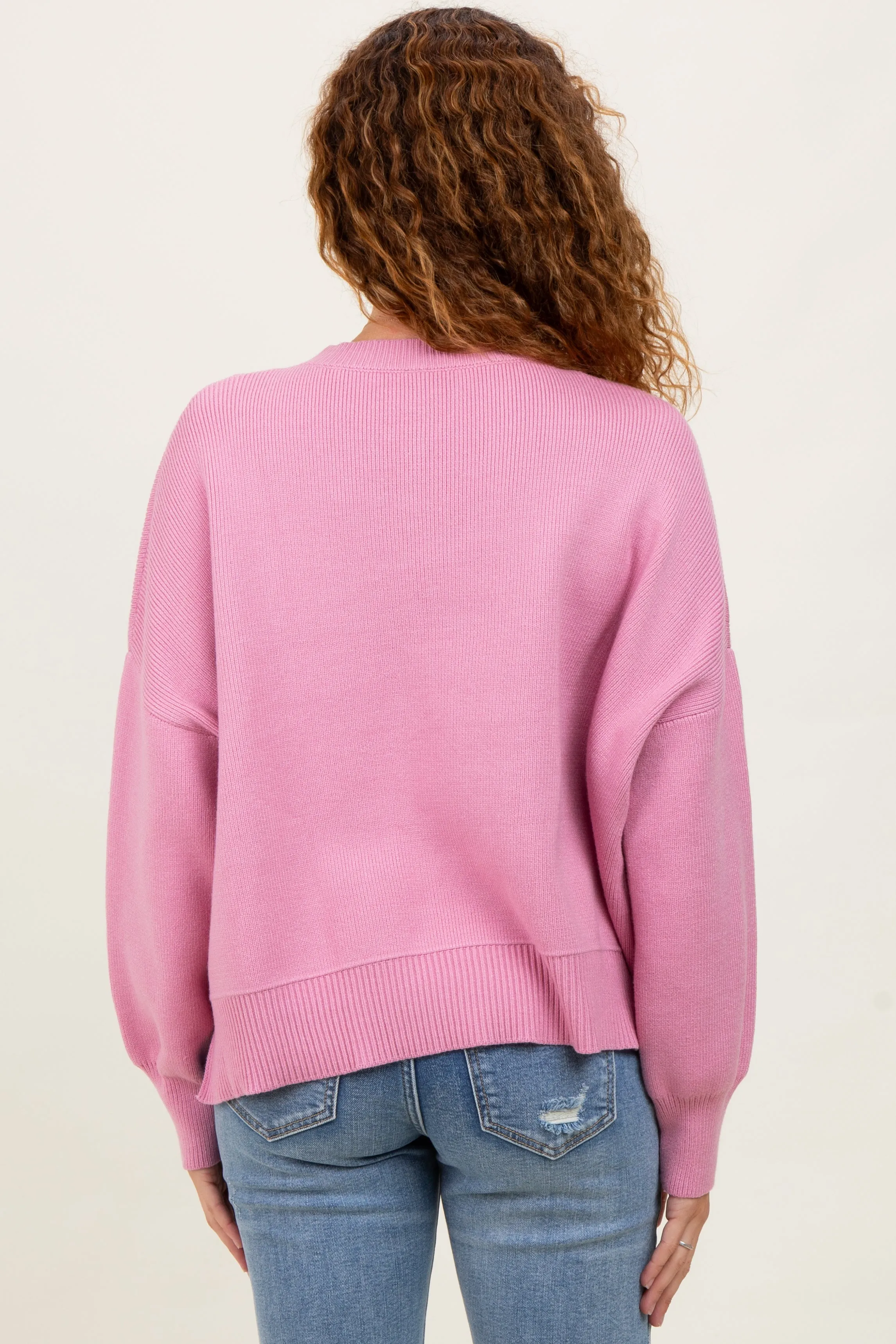 Lavender Drop Shoulder Relaxed Fit Sweater sold by Pinkblush product image thumbnail 4
