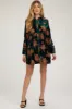 Forest Green Velvet Floral Burnout Button Front Long Sleeve Maternity Dress sold by Pinkblush