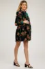 Forest Green Velvet Floral Burnout Button Front Long Sleeve Maternity Dress sold by Pinkblush