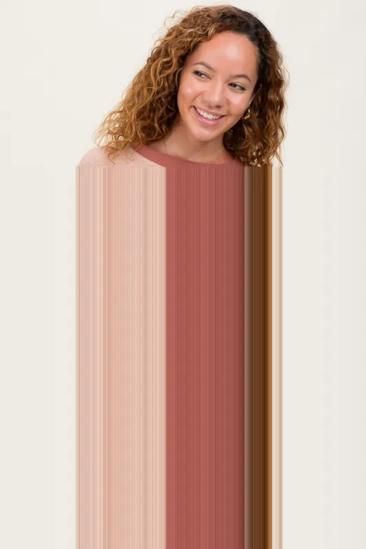 Mocha Oversized Contrast Trim Thermal Pullover sold by Pinkblush
