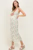 Ivory Strawberry Print Ruffle Detail Halter Maternity Maxi Dress sold by Pinkblush
