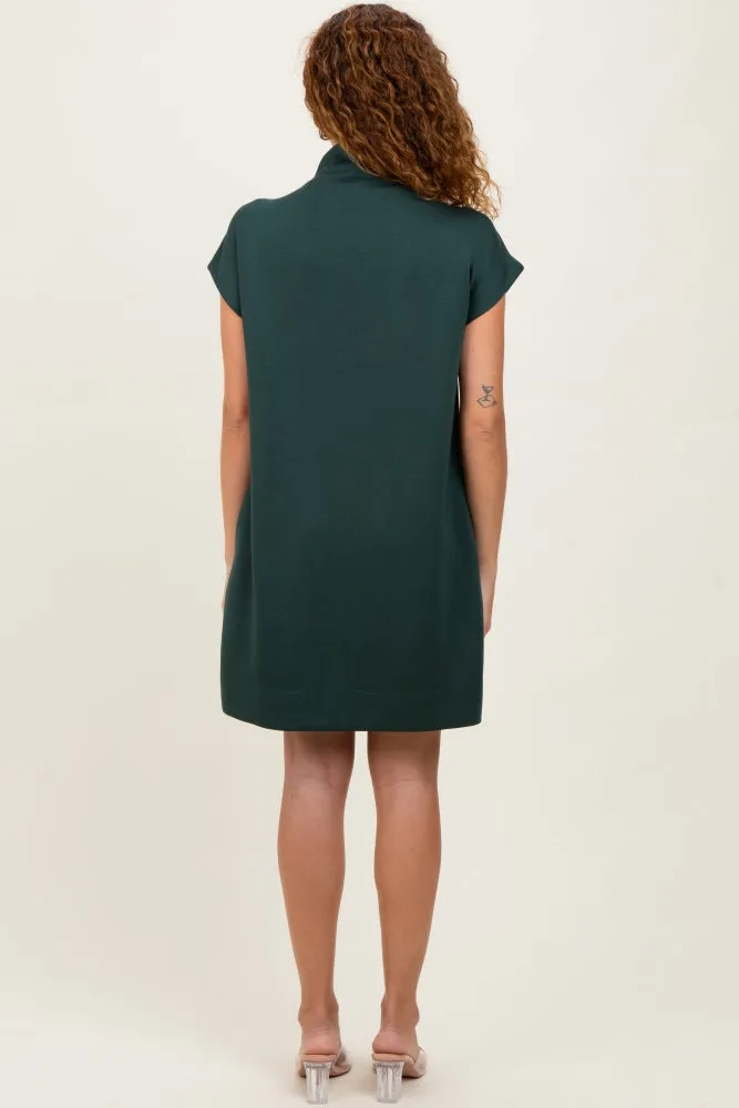 Forest Green Mock Neck Mini Dress sold by Pinkblush product image thumbnail 4