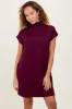 Plum Mock Neck Mini Dress sold by Pinkblush